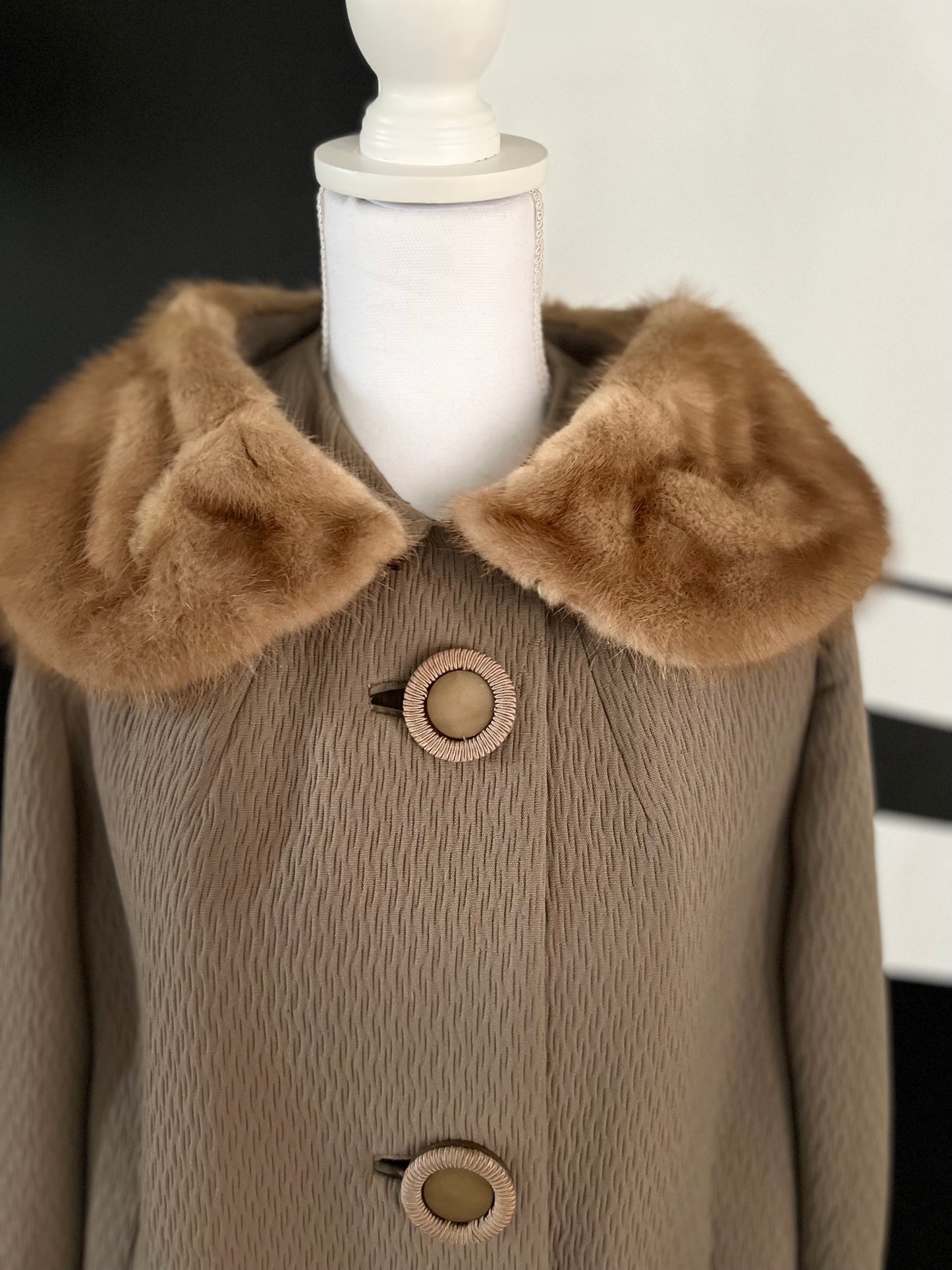 1960's Forstmann Fur Collar Dress Coat