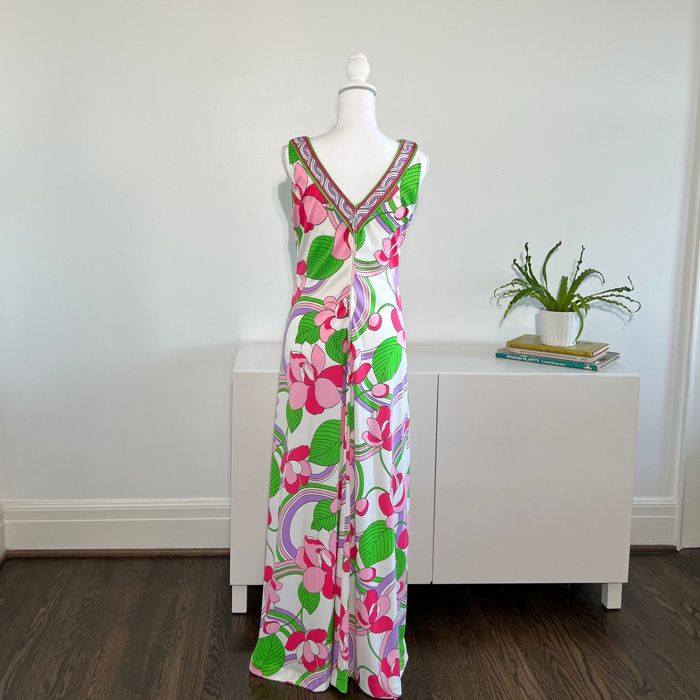 1970's Bernie Bee Flower Power Maxi Dress