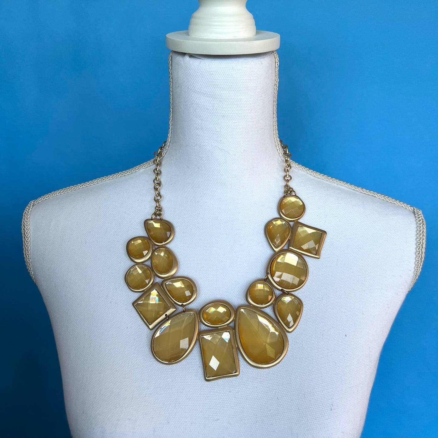 Vintage Yellow Statement Necklace