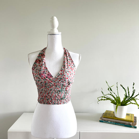 1980's City Girl Floral Halter Top